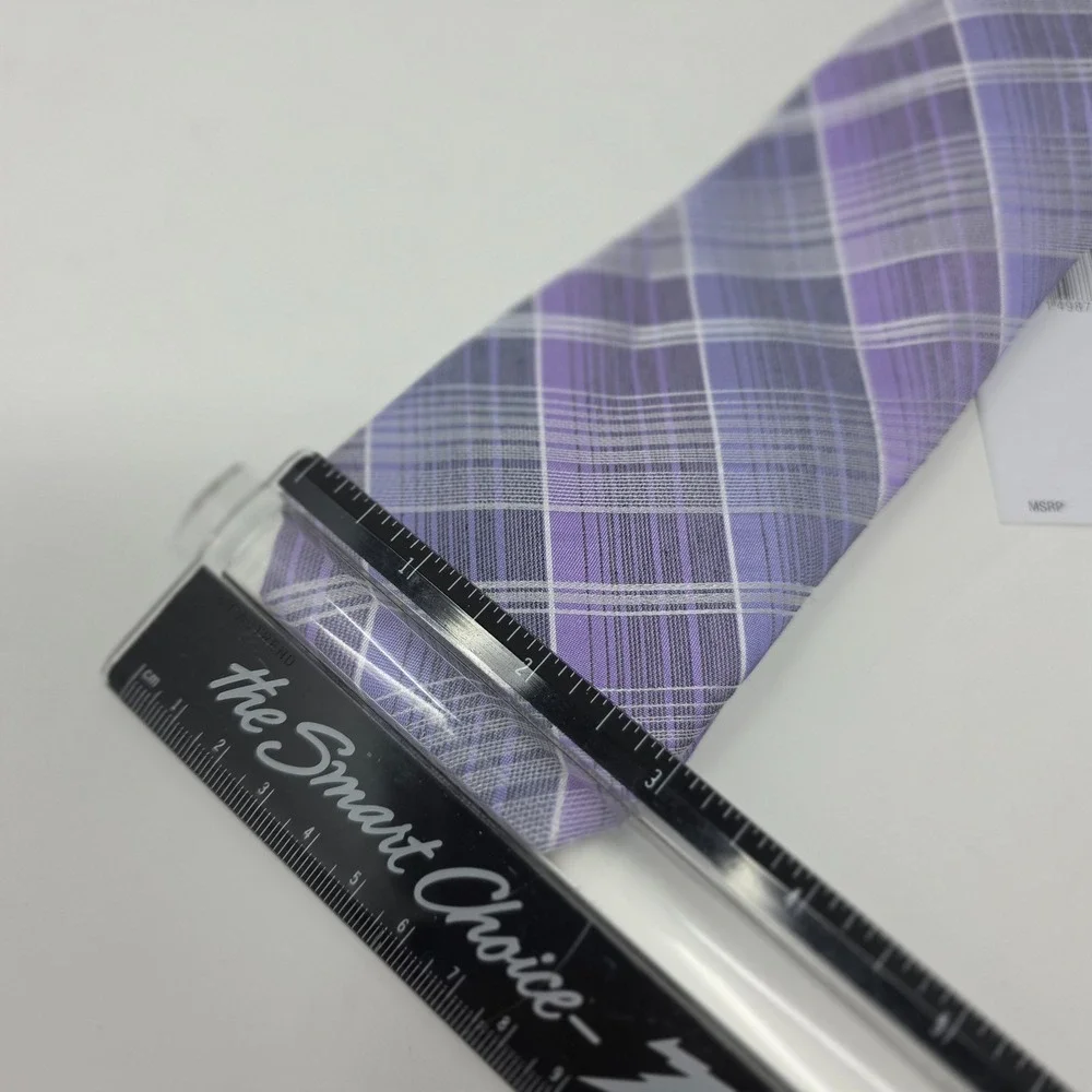 Calvin Klein Tie Mens‎ One Size Purple Amethyst Plaid Slik Blend Modern NWT